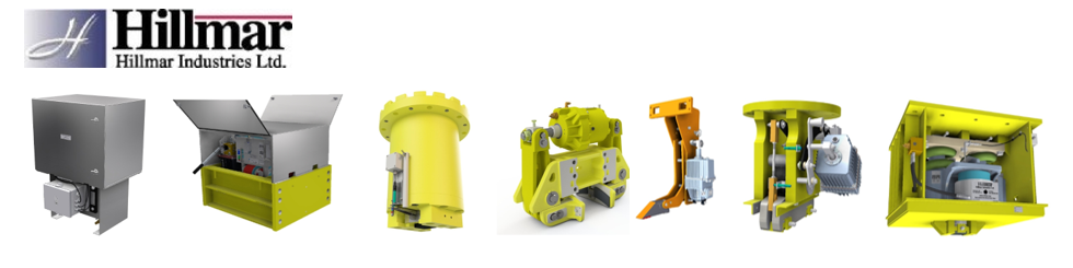 Hillmar社製、大型機械用レールクランプなどのブレーキ製品群