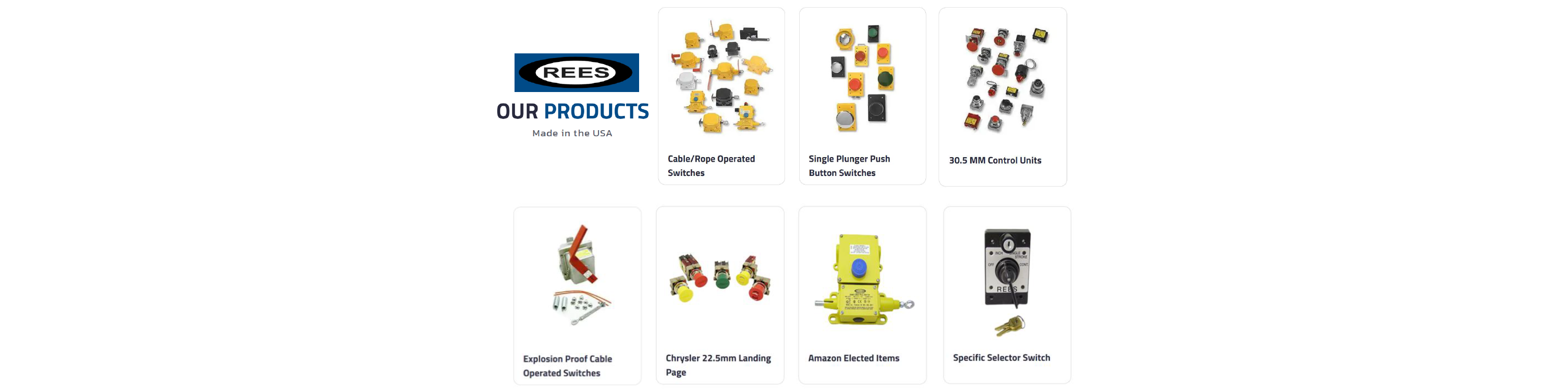 REES, Inc.社の非常停止ボタンなどの安全制御機器